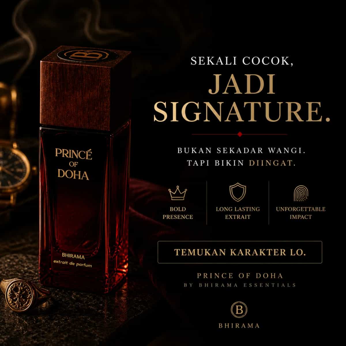 Bhirama Prince of Doha – Parfum Pria Wangi Hangat & Menggoda, Extrait Tahan Lama, Cocok untuk Malam & Date-5