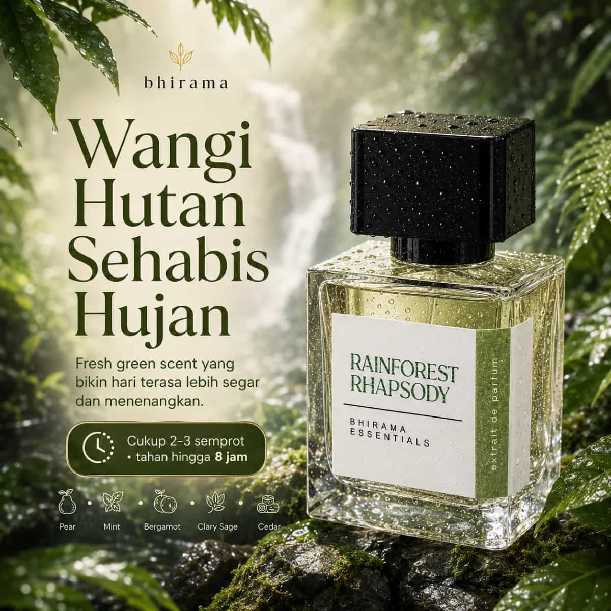Bhirama Rainforest Rhapsody Extrait de Perfume 50ml - Fresh Green Forest